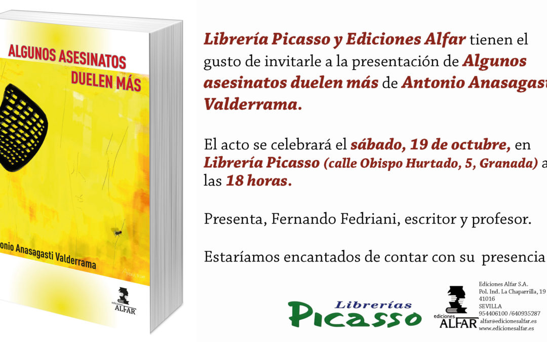 Presentación Algunos asesinatos duelen más en Librería Picasso, Granada