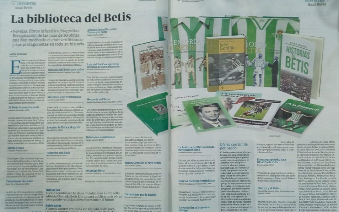 Gran parte de nuestros libros del Betis reseñados en ABC de Sevilla