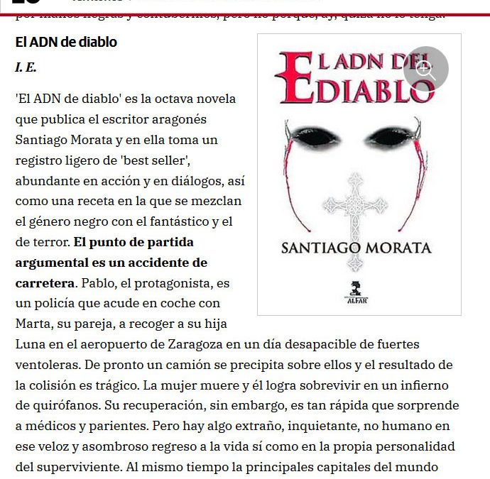 El ADN del diablo reseñado en El Correo
