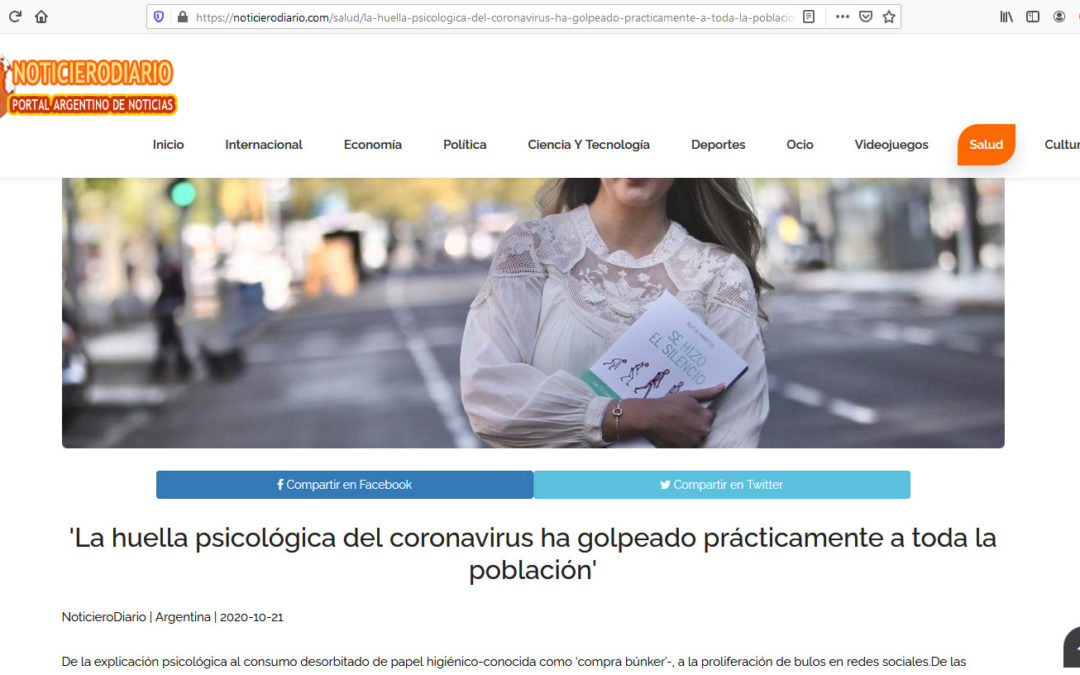 Y cruzamos el charco, en el digital argentino Noticiero Diario, Alicia Martos y su libro Se hizo el silencio.