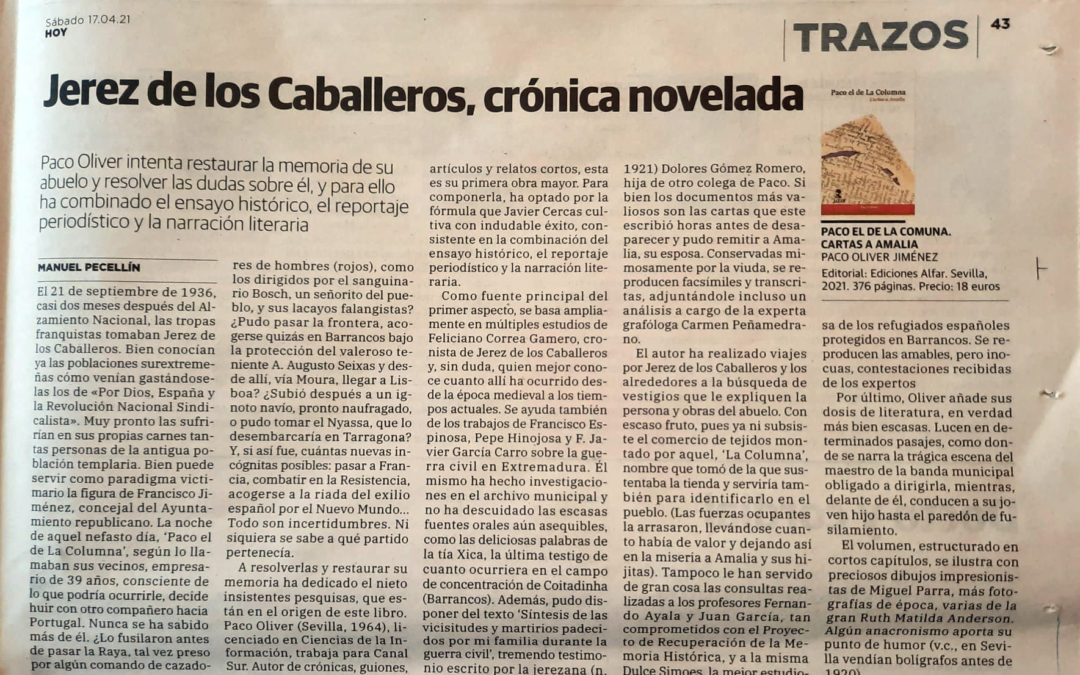 Paco el de la Columna. Cartas a Amalia en HOY Jerez de los Caballeros