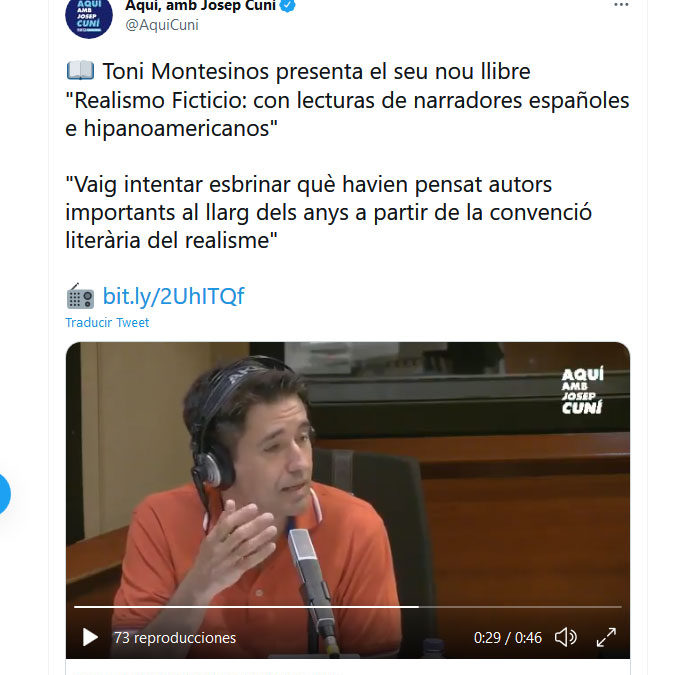 Toni Montesinos y El Realismo Ficticio en Aquí amb Josep Cuní, de la Cadena Ser Barcelona